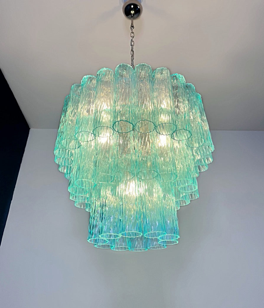 Murano Lysekrone | 52 Turkise Rørglass