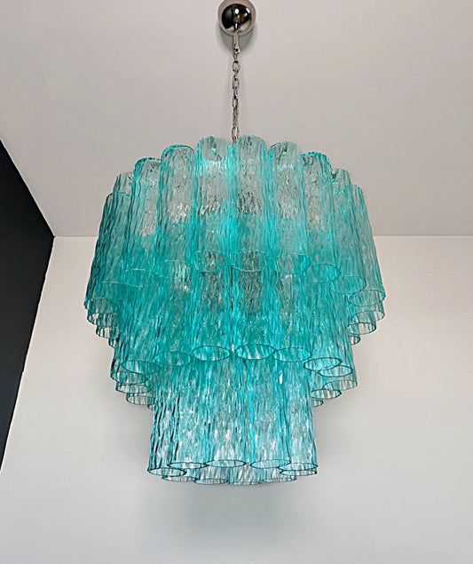 Murano Lysekrone | 52 Turkise Rørglass