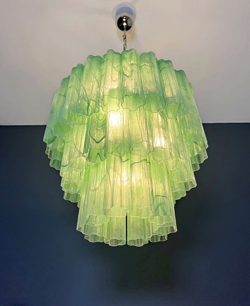 Murano Chandelier – 52 Green Alabaster Glass Tubes – detail 4 – Murano Classics