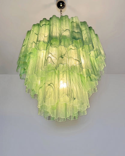 Murano Lysekrone | 52 Grønne Alabaster Rørglass