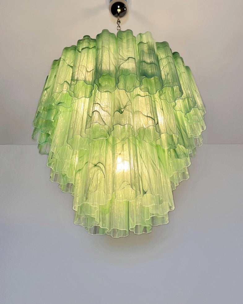 Murano Chandelier – 52 Green Alabaster Glass Tubes – detail 2 – Murano Classics