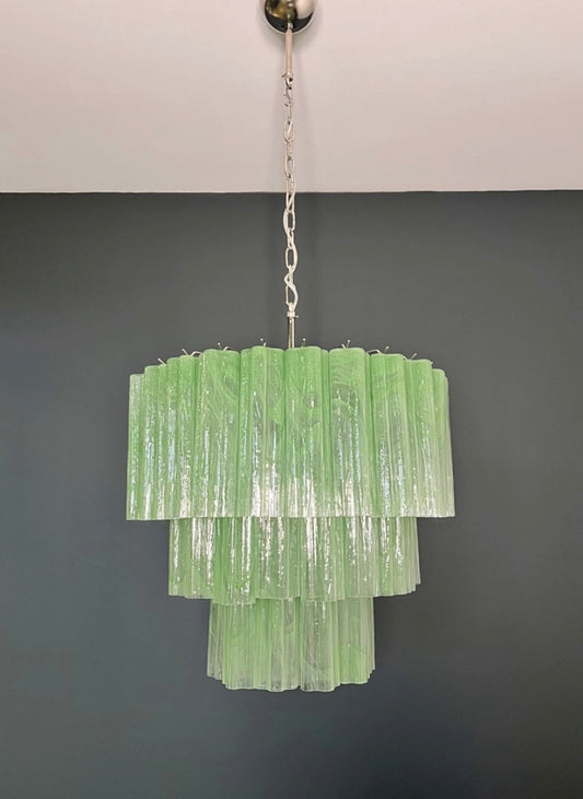 Murano Lysekrone | 52 Grønne Alabaster Rørglass