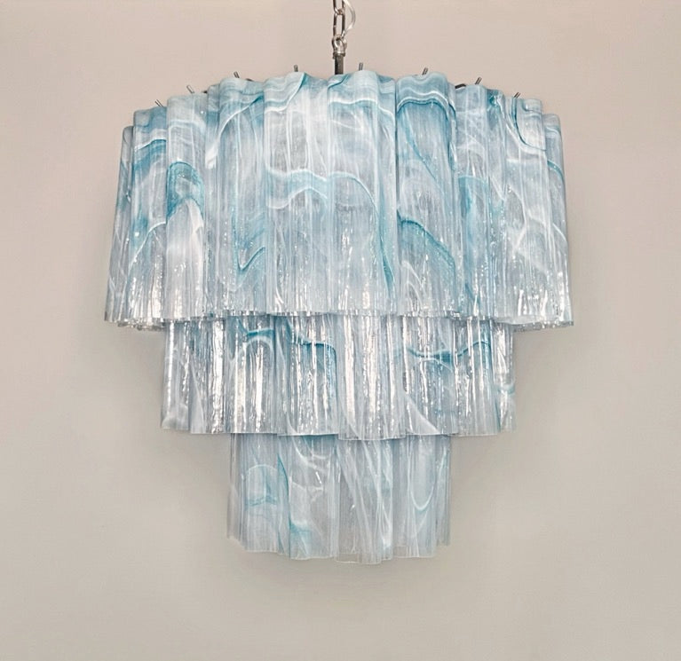 Murano Chandelier – 52 Blue Alabaster Glass Tubes – detail 7 – Murano Classics