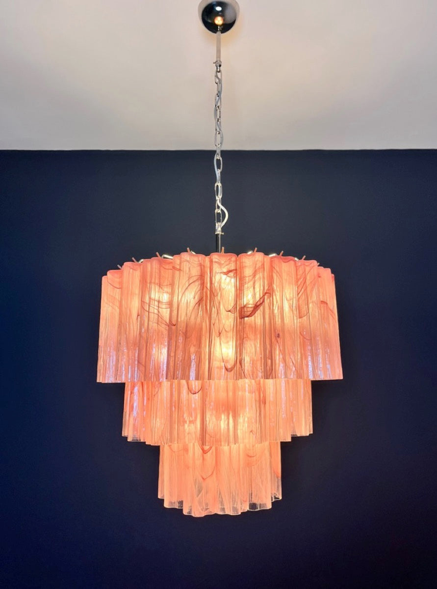 Murano Chandelier – 52 Pink Alabaster Glass Tubes – detail 5 – Murano Classics