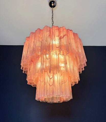 Murano Lysekrone | 52 Rosa Alabaster Rørglass