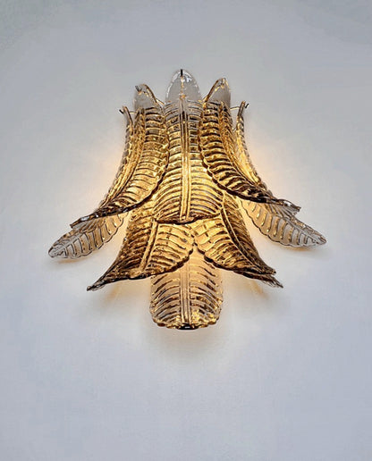 Murano Vegglampe | 10 Røykfargede Felciglass | 1 par