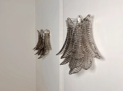 Murano Vegglampe | 10 Røykfargede Felciglass | 1 par