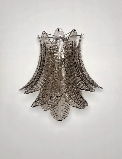 Murano Vegglampe | 10 Røykfargede Felciglass | 1 par