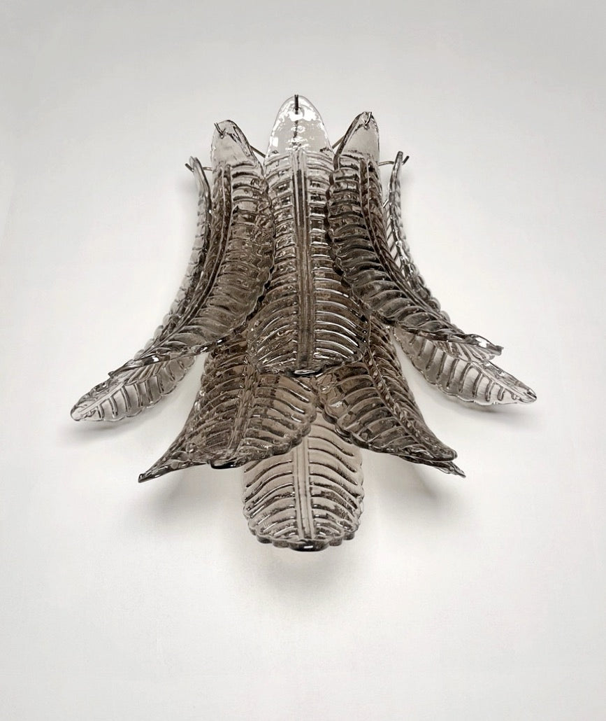 Murano Vegglampe | 10 Røykfargede Felciglass | 1 par