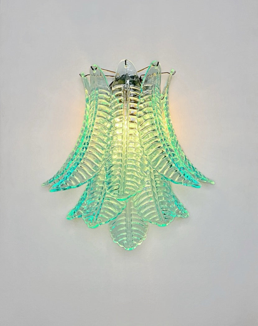 Murano Vegglampe | 10 Turkise Felciglass | 1 par