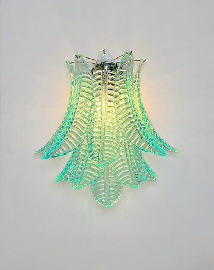 Murano Vegglampe | 10 Turkise Felciglass | 1 par