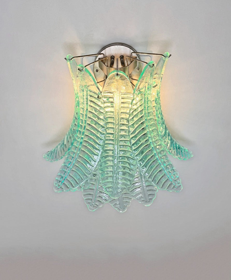 Murano Vegglampe | 10 Turkise Felciglass | 1 par