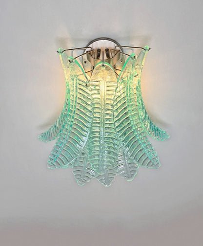 Murano Vegglampe | 10 Turkise Felciglass | 1 par