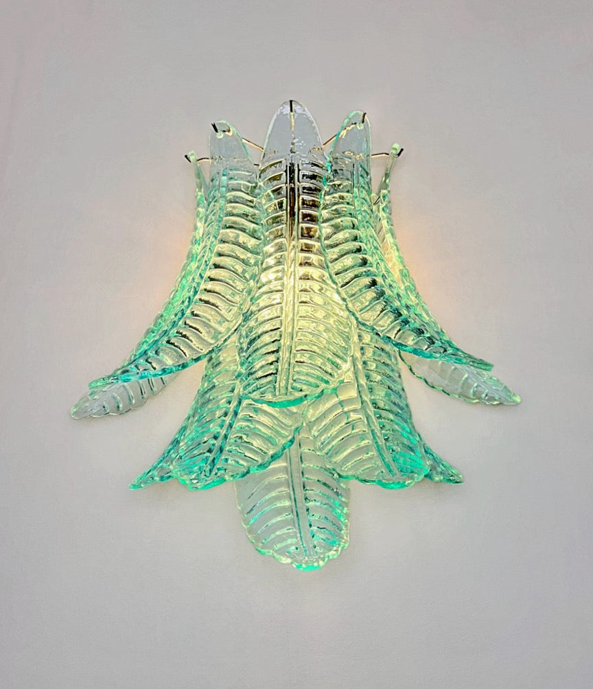 Murano Vegglampe | 10 Turkise Felciglass | 1 par