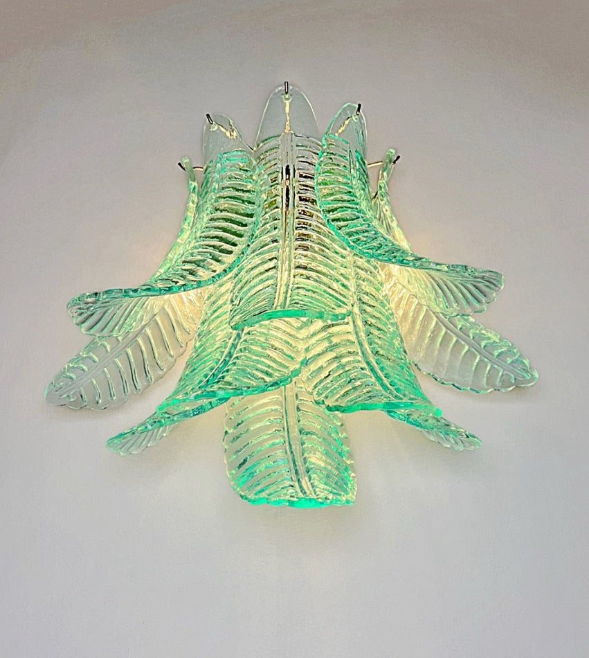 Murano Vegglampe | 10 Turkise Felciglass | 1 par