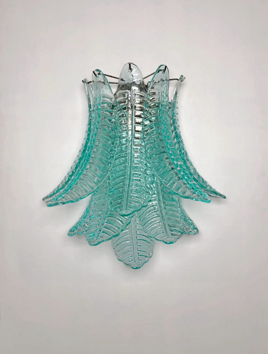 Murano Vegglampe | 10 Turkise Felciglass | 1 par