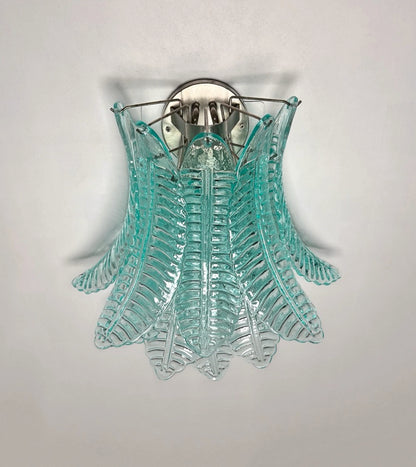 Murano Vegglampe | 10 Turkise Felciglass | 1 par