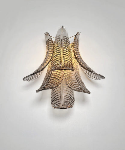 Murano Vegglampe | 6 Røykfargede Felciglass | 1 par