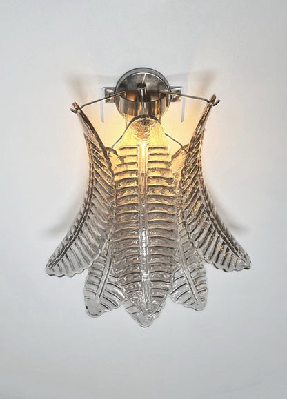 Murano Vegglampe | 6 Røykfargede Felciglass | 1 par