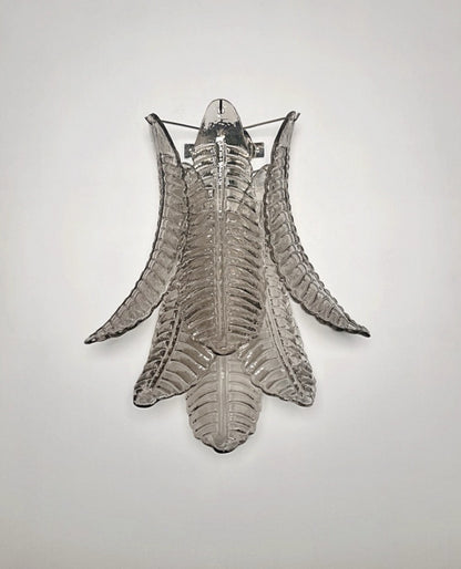 Murano Vegglampe | 6 Røykfargede Felciglass | 1 par