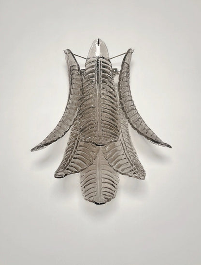 Murano Vegglampe | 6 Røykfargede Felciglass | 1 par