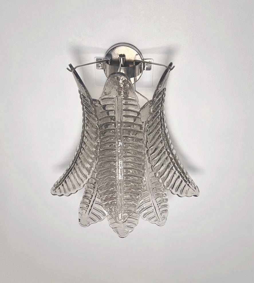 Murano Vegglampe | 6 Røykfargede Felciglass | 1 par