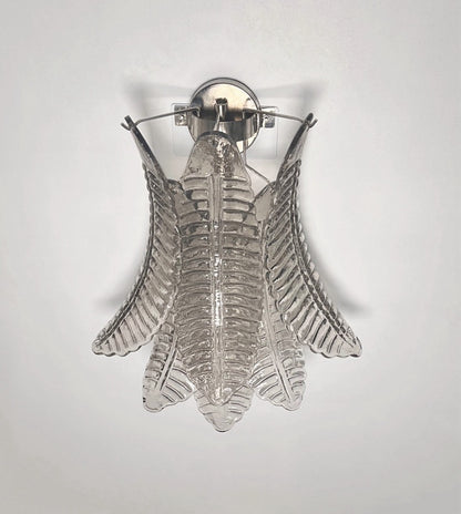 Murano Vegglampe | 6 Røykfargede Felciglass | 1 par