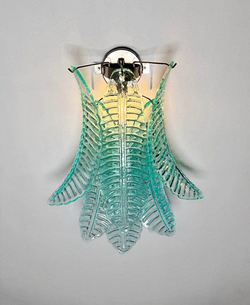 Murano Wandlamp – 6 Turquoise Felciglassen – Set van 2 – detail 2 – Murano Classics