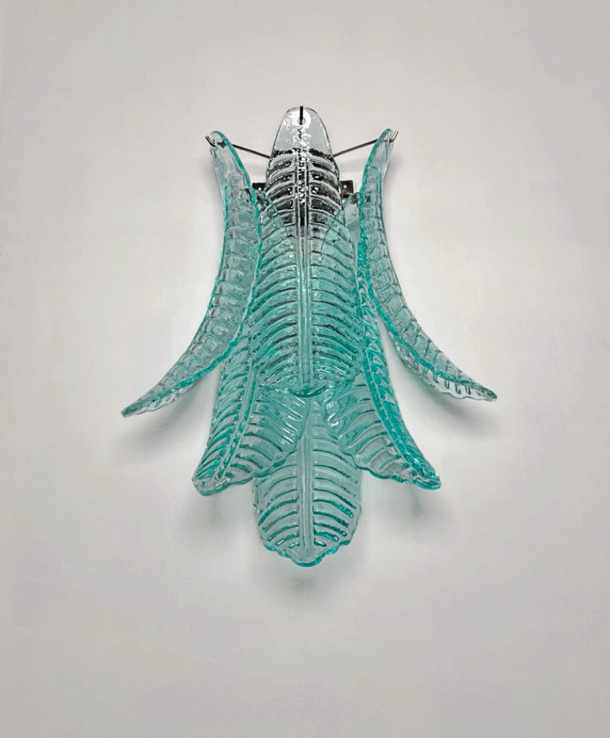 Murano Vegglampe | 6 Turkise Felciglass | 1 par