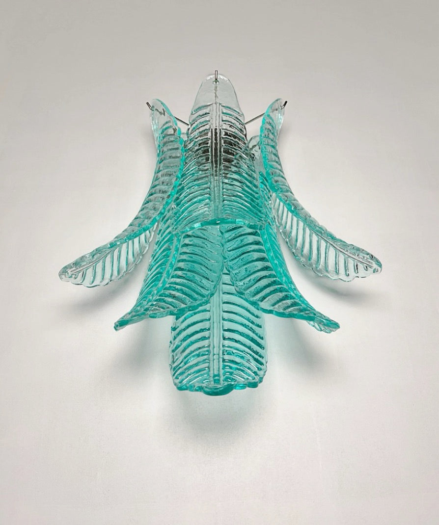 Murano Vegglampe | 6 Turkise Felciglass | 1 par