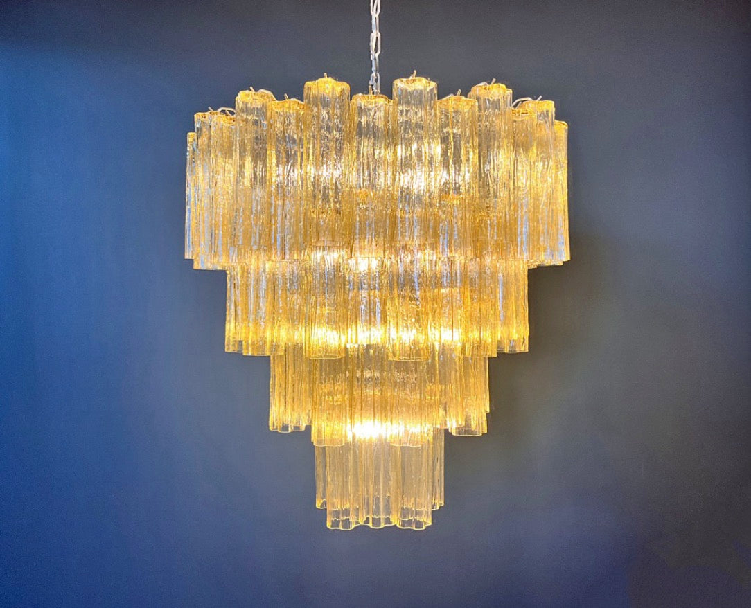 Murano Lysekrone | 80 Gule Rørglass