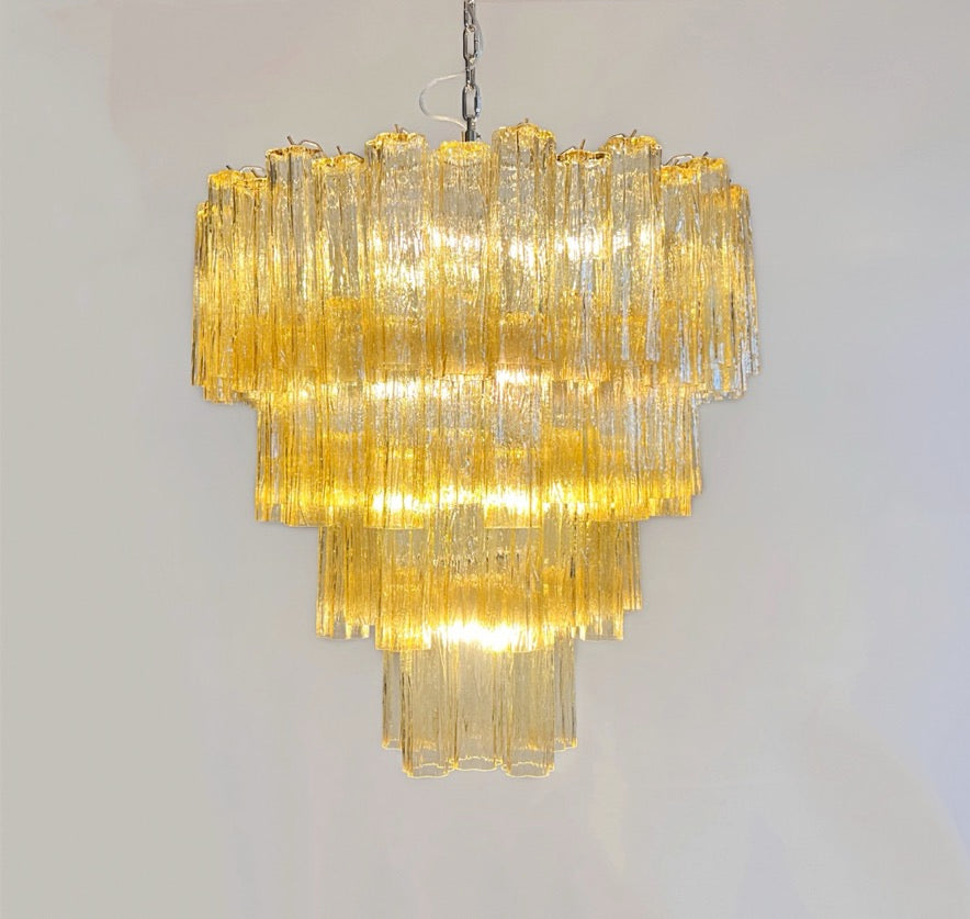 Murano Lysekrone | 80 Gule Rørglass