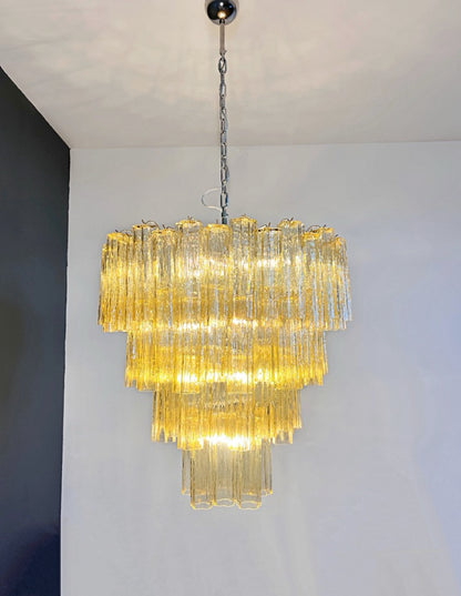 Murano Lysekrone | 80 Gule Rørglass