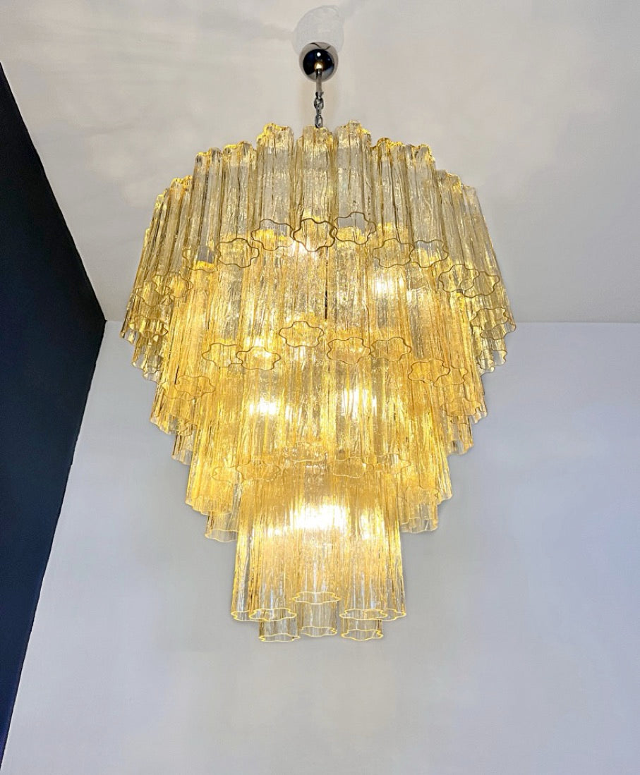 Murano Lysekrone | 80 Gule Rørglass