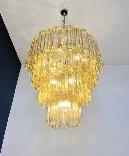 Murano Lysekrone | 80 Gule Rørglass