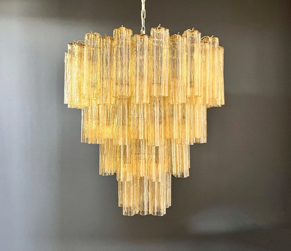 Murano Lysekrone | 80 Gule Rørglass