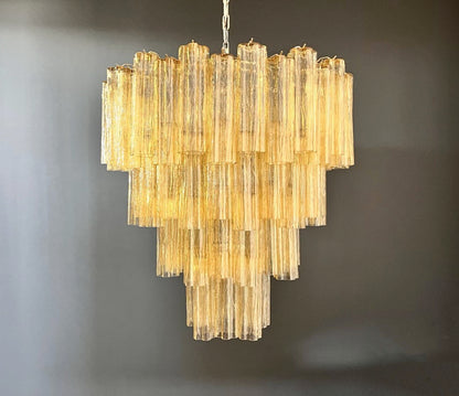 Murano Lysekrone | 80 Gule Rørglass