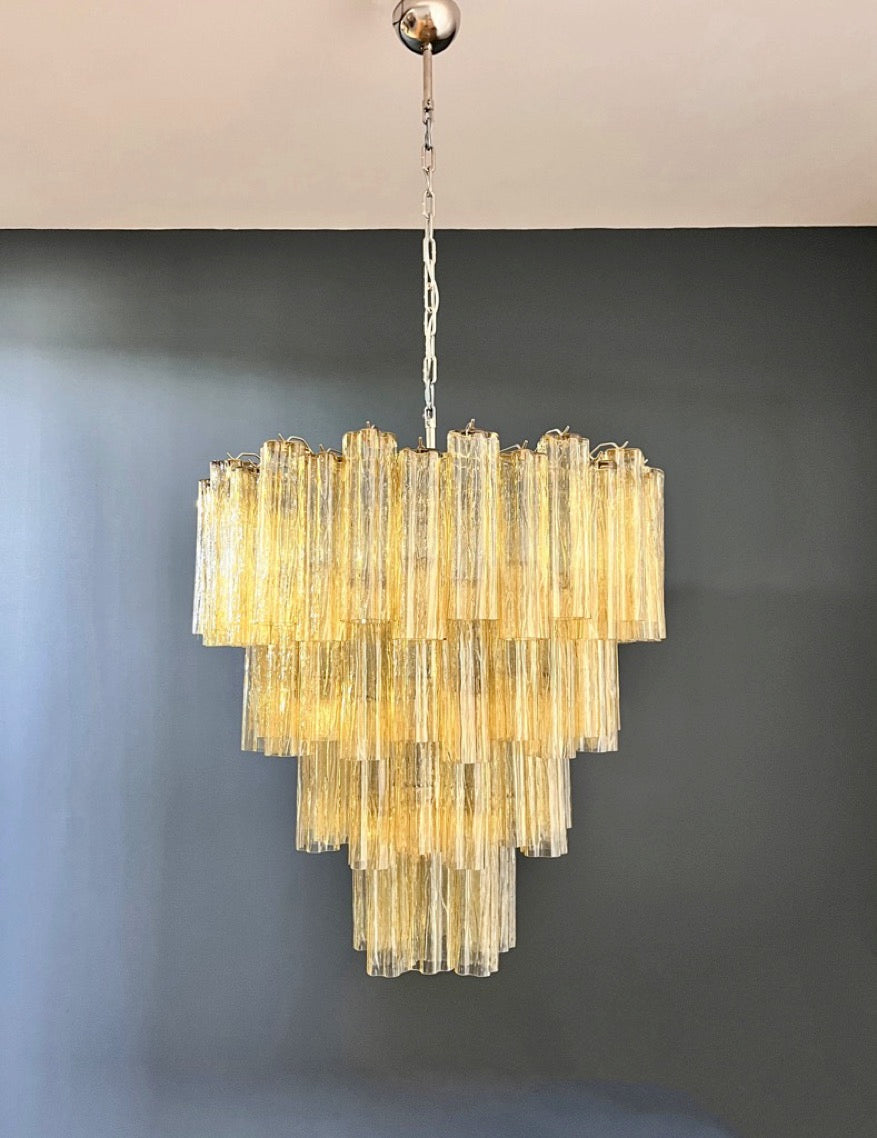 Murano Lysekrone | 80 Gule Rørglass