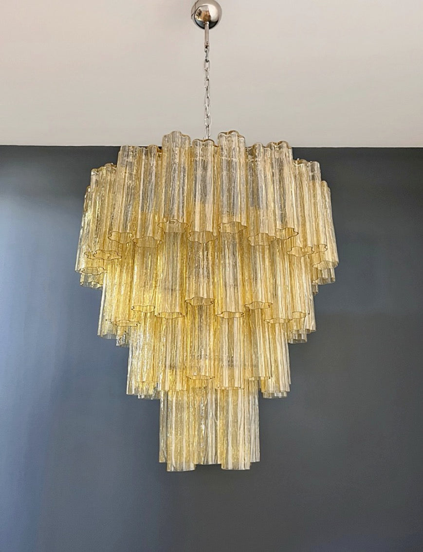 Murano Lysekrone | 80 Gule Rørglass