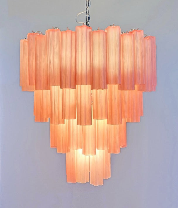 Murano Lysekrone | 80 Rosa Etsede Rørglass