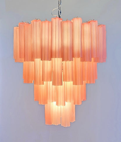 Murano Lysekrone | 80 Rosa Etsede Rørglass