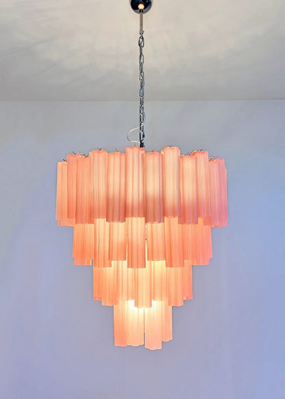 Murano Lysekrone | 80 Rosa Etsede Rørglass