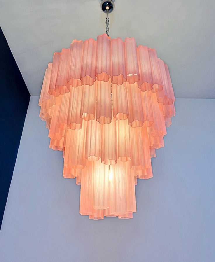 Murano Lysekrone | 80 Rosa Etsede Rørglass