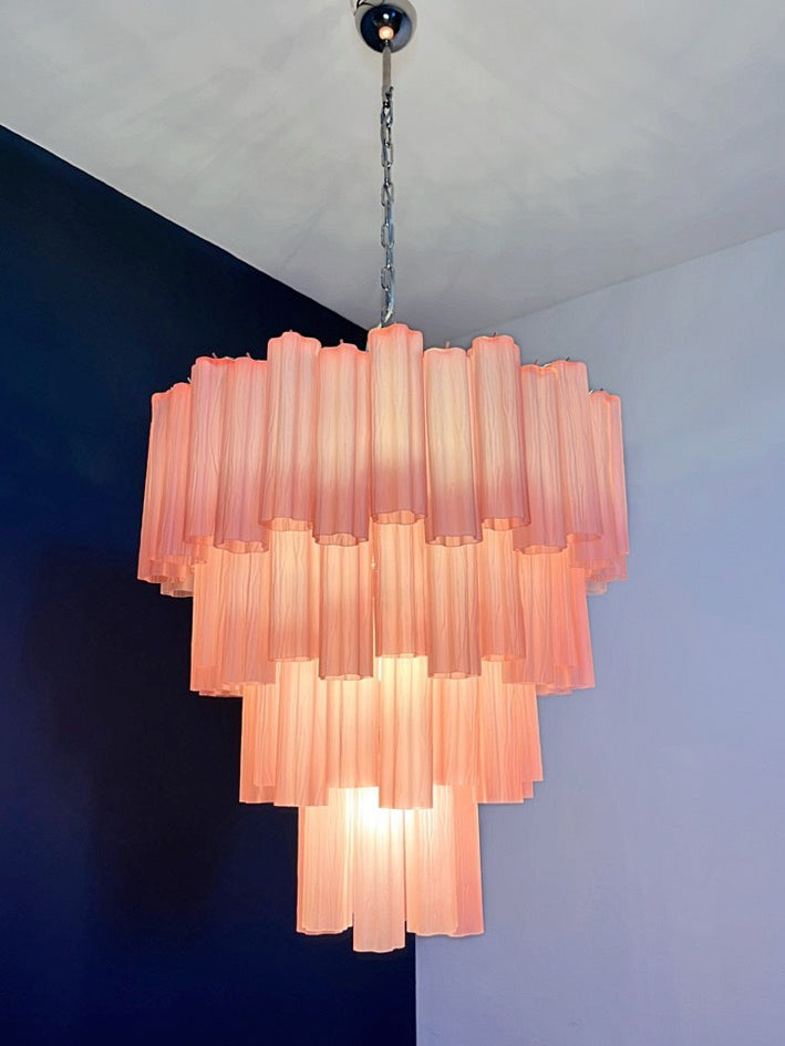 Murano Lysekrone | 80 Rosa Etsede Rørglass