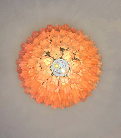 Murano Lysekrone | 80 Rosa Etsede Rørglass