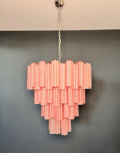 Murano Lysekrone | 80 Rosa Etsede Rørglass