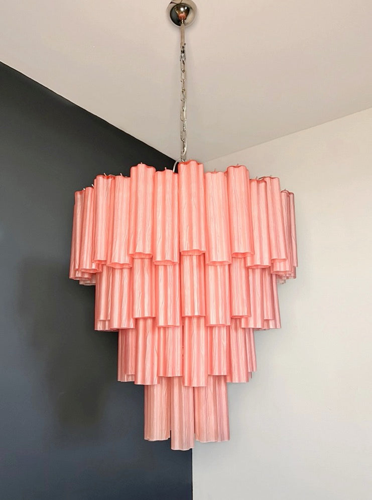 Murano Lysekrone | 80 Rosa Etsede Rørglass