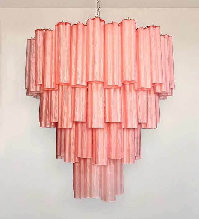 Murano Lysekrone | 80 Rosa Etsede Rørglass