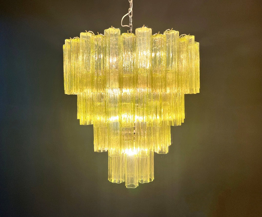 Murano Lysekrone | 80 Grønne Rørglass