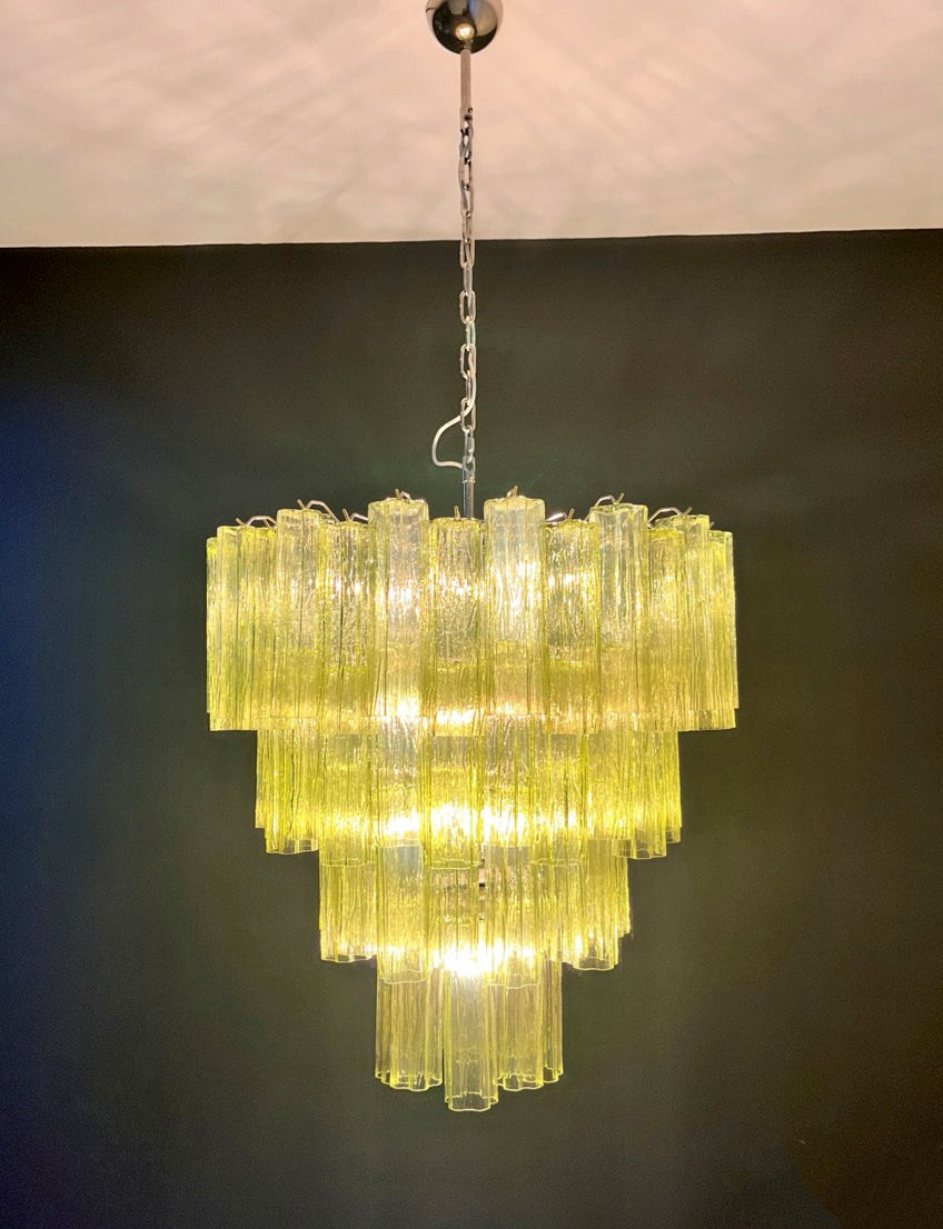 Murano Lysekrone | 80 Grønne Rørglass